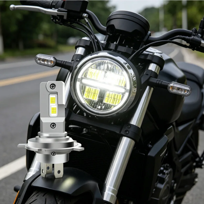1Pcs H4 LED Motorcycle Headlight Bulb CSP for Car Motorcycle H4 9003 HB2 LED Hi/Lo High And Low Beam Motorbike Headlamp 12V 24V