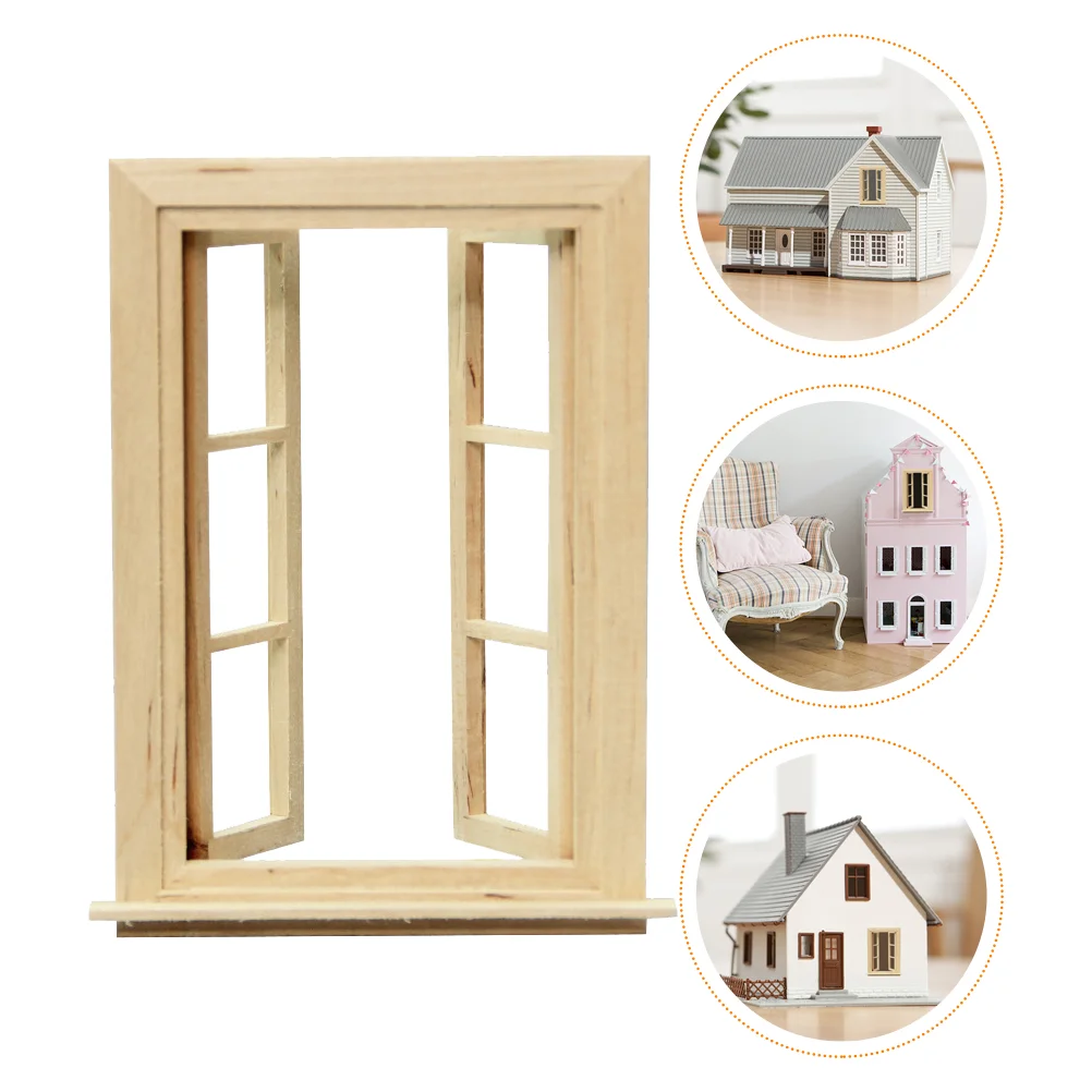 Dollhouse 6 Windows Childrens Toys Toddler Accessories Miniature Things Miniatures Wood Furniture Infant