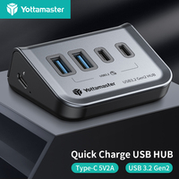 Yottamaster 7 Slot Plug Hub Multiple Socket Extender Dock Adapter for PC Laptop Multi Port Splitter USB A Type C Docking Station