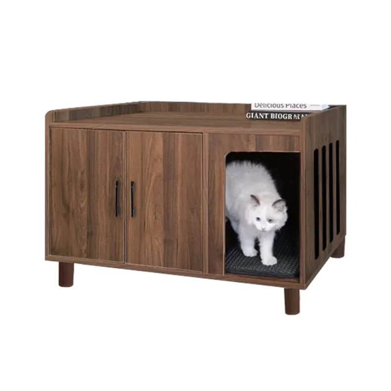 Cat Cage Litter Box Enclosure Wooden Hidden Cat Washroom Box Furniture Cat Litter Box Cabinet Furniture Modern Washroom