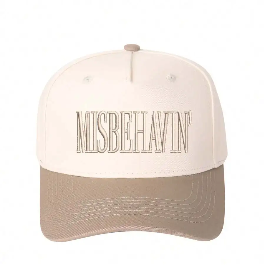 

Letter Embroidered Patchwork Trucker Hat Adjustable Unisex Cotton Baseball Cap