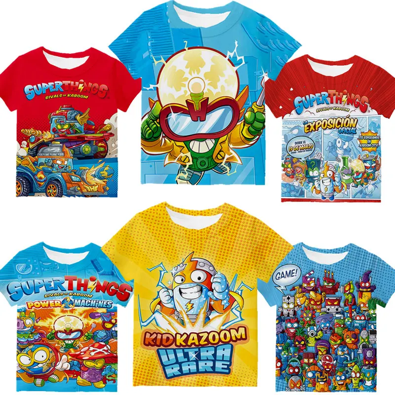 Children's T-shirt Super Zings 3D T Shirt Kids Summer Short Sleeve SuperTings Tshirt For Boys Girls Cartoon Tees Tops