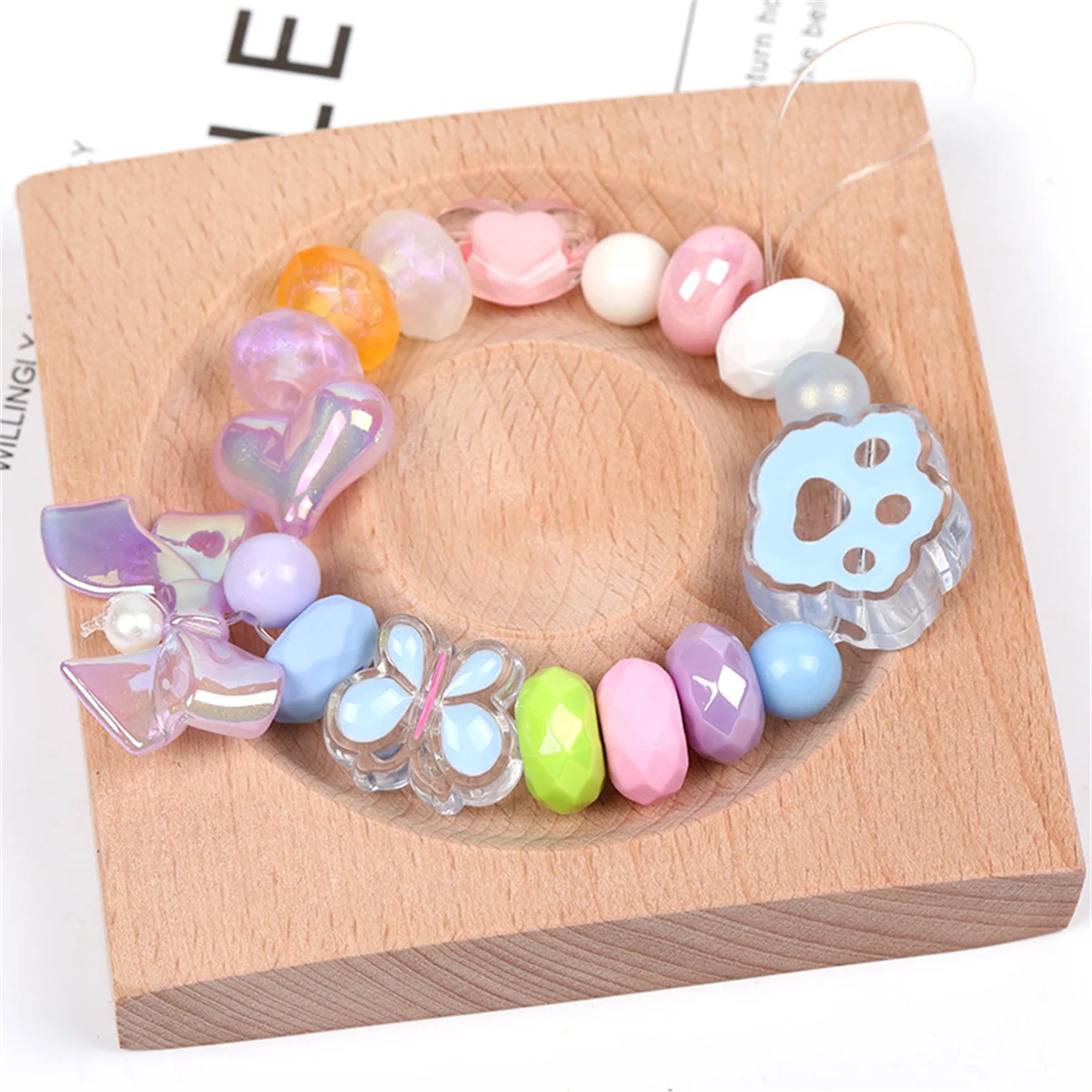 14mm Solid Colors Large Hole Wheel Beads Transparent Color Flat Round Beads DIY Clothing Phone Chain Beads Wholesale Accessorics