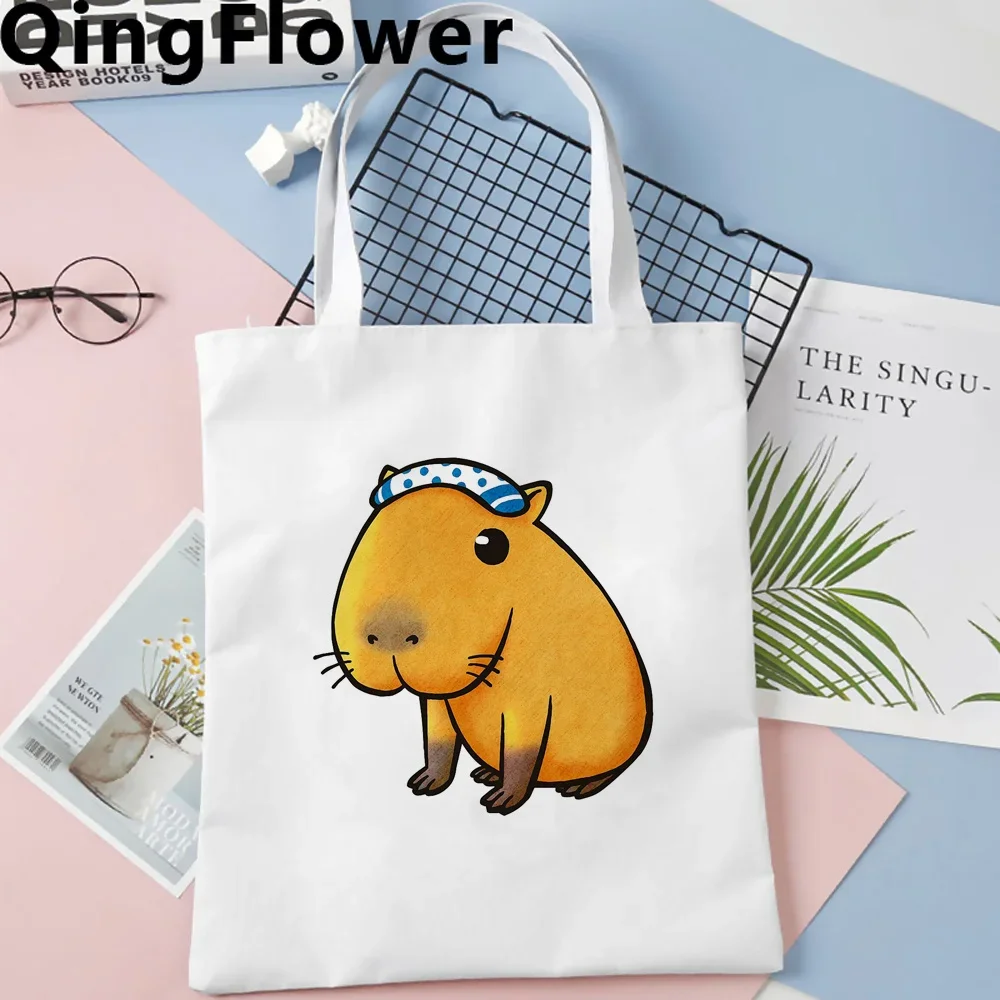 Capybara shopping bag shopper tote recycle bag bolsa cotton grocery bag sac cabas shoping cloth cabas