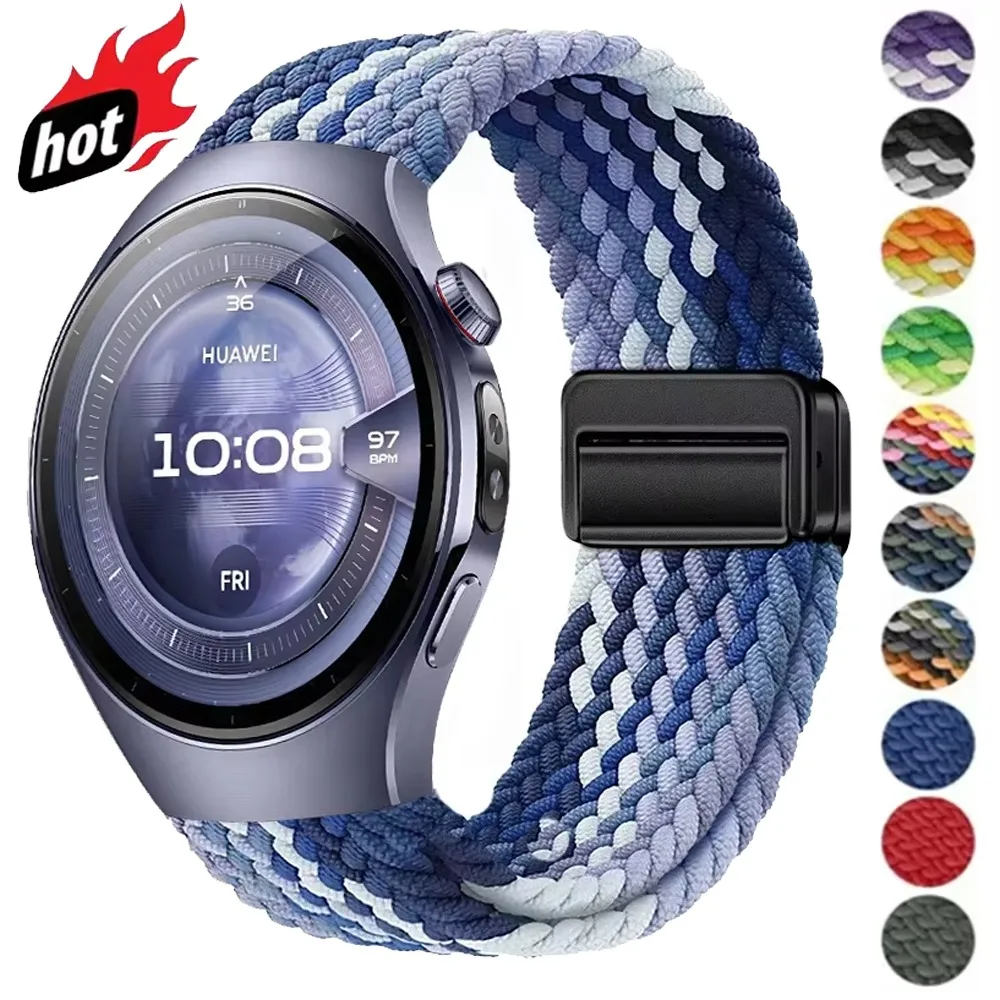 20mm 22mm Nylon Strap for Huawei Watch 5 4 GT7-6-5-4-3 46mm Magnetic Wristband Samsung Galaxy Watch 7 6 5 4 40mm 44mm Watchband