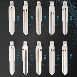 KEYYOU 10Pcs 08# 15# 28# 29# 33# 34# 36# 50# 97# 100# Blank Key For Kia K5 For Hyundai I30 Sonata  Flip KD Car Key Uncut Blade