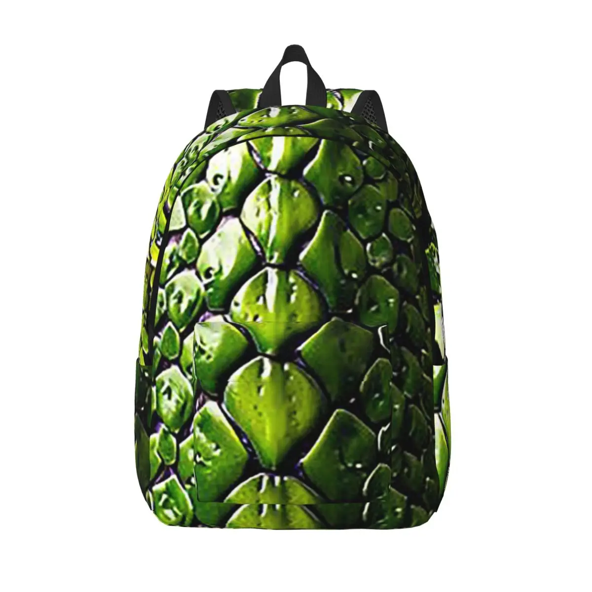 

Snake Skin Green Snake Serpent Animal Print Viper Fashion Student Backpack School Bag Hiking Travel Daypack Shoulder Bags