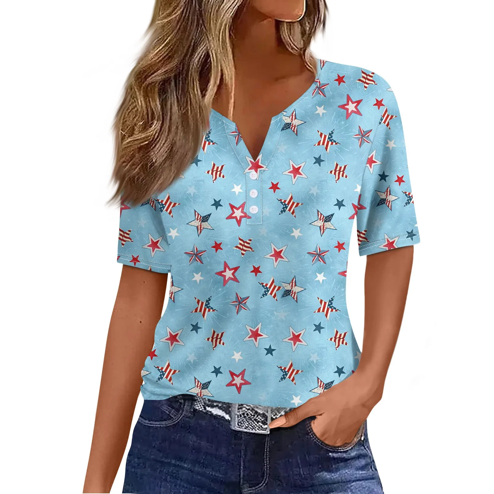 Camiseta Vintage de verano para mujer, Tops patrióticos americanos con gráfico de bandera de EE. UU., ropa para mujer, camiseta de vacaciones