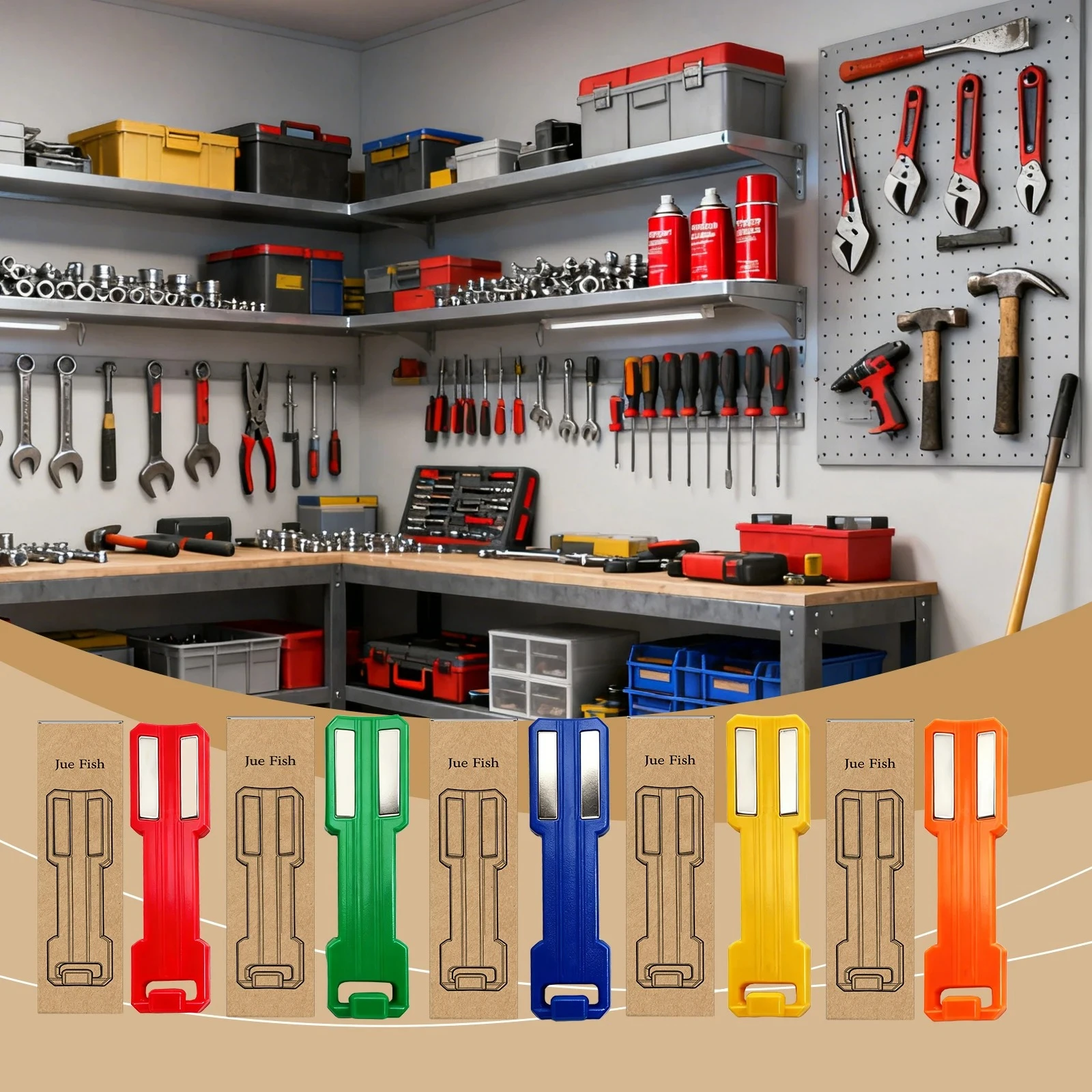 3D Magnetic Aerosol Can Holder Spray Can Rack Tool-Free Installation Space Saving Organizer for Garage Workshop Kitchen Toolbox