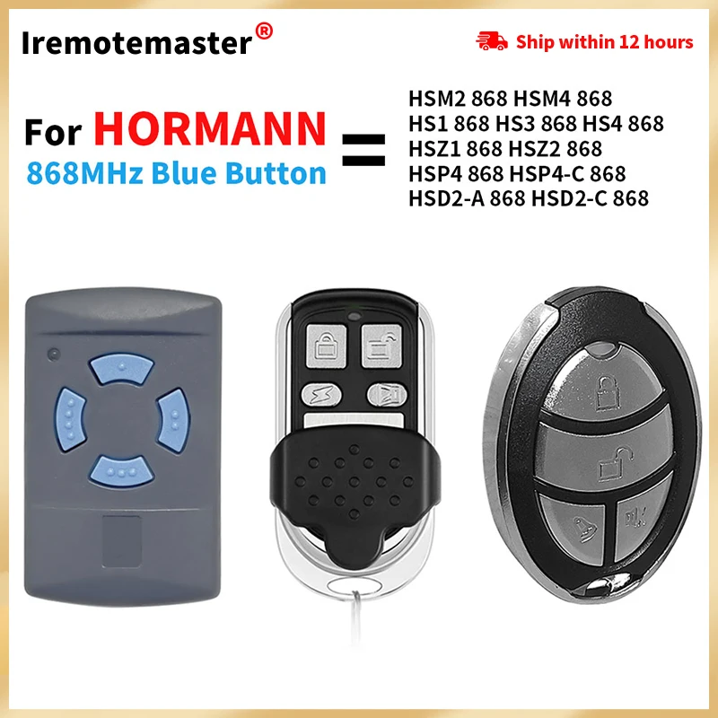 Clone HORMANN HSM4 HSM2 HSE2 HSE4 HS4 Garage Door Remote 868MHz Door Command Handheld Transmitter