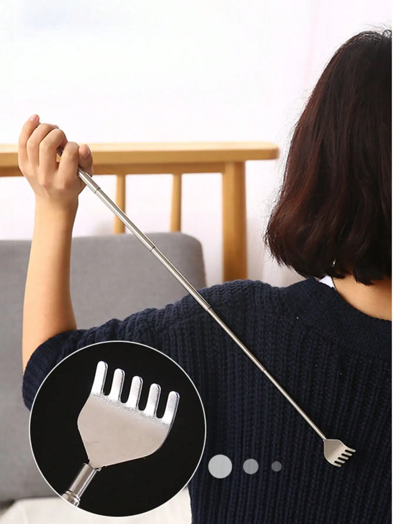 1pc Retractable Stainless Steel Scratch Stick For Daily Use