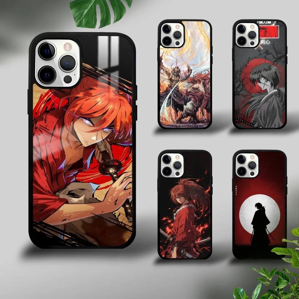 

Anime R-Rurouni Kenshin Phone Case For iPhone 16 15 14 13 12 11 Pro Xs Max Mini Plus Celulares Hard Cover Shockproof Funda