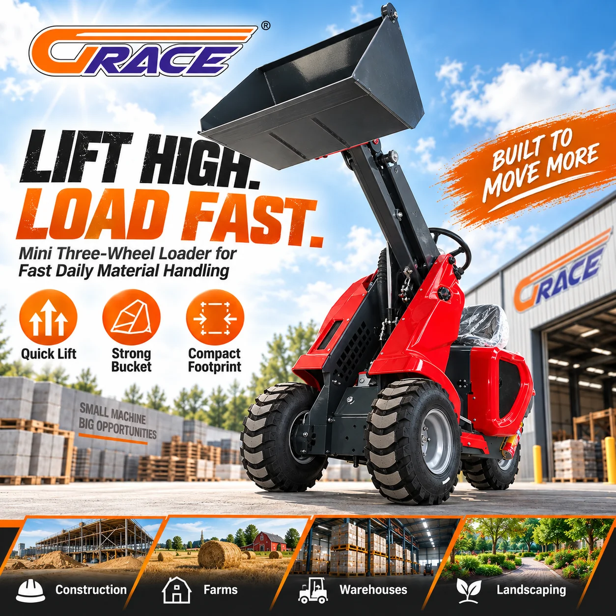 Hot Sale Wheel Mini Loader Complete Accessories Small Hydraulic Loader Practical Machinery For Global Farm Construction view 6