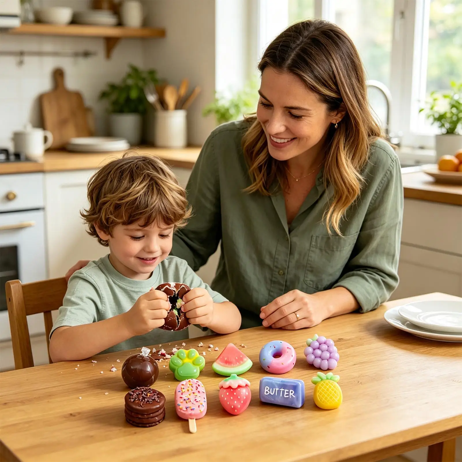 DIY Stress Ball Kit Food Shape DIY Pinch Craft Maker Mold Make Your Own Squeeze Toy Boys Girls Office Home Desk Birthday Holiday