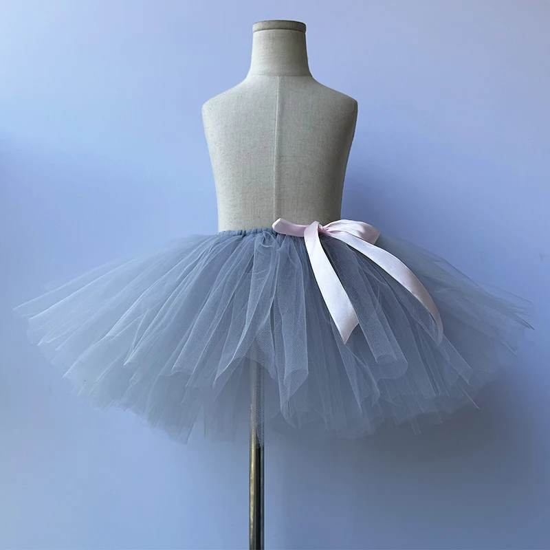 Gray Rabbit Tutu Skirt Outfit for Baby Girls Animal Halloween Tutus Costumes for Kids Toddler Shoot Prop Birthday Tulle Skirts