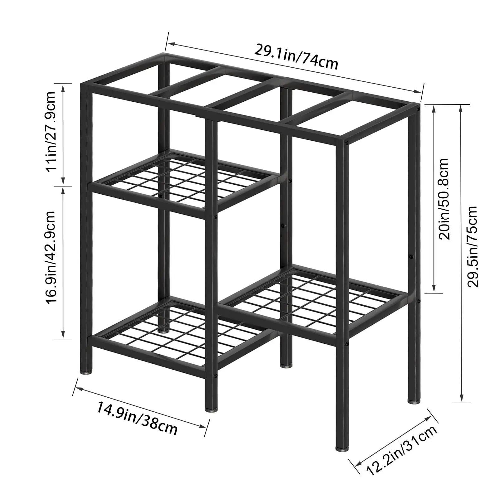 

#Cross-border for Study Living Room Three-Layer Standing Metal Fish Tank Storage Display Stand Bottom Shelf for Potted Plants