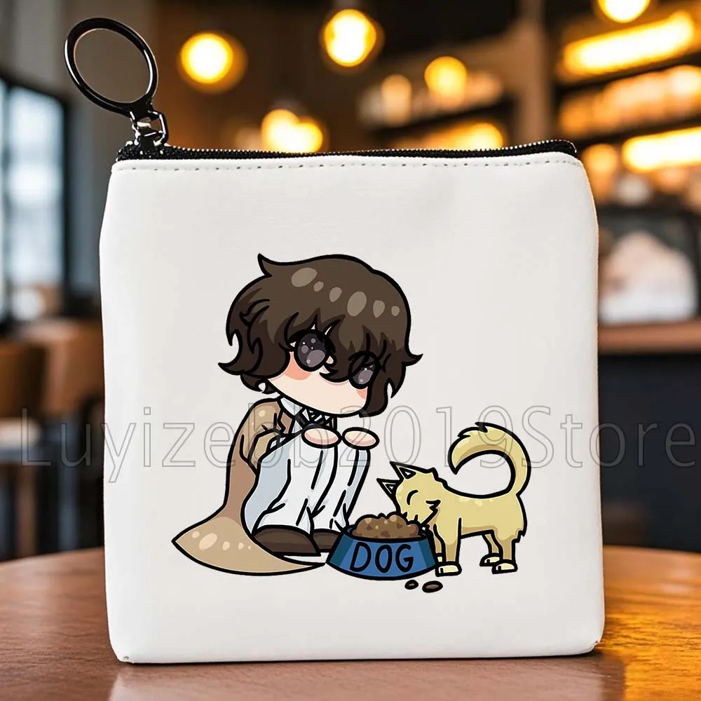لطيف Dazai Chuuya Osamu Soukoku Bungou الكلاب الضالة BSD هدية قماش محفظة نسائية للعملات المعدنية قماش حقيبة صغيرة مفتاح تخزين بطاقة أكياس المحفظة الحقيبة