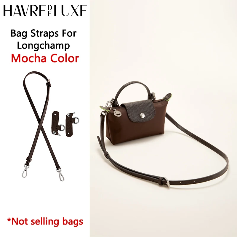 Cow Leather Replacement Crossbody Bag Strap Fit for Longchamp 2025 Mocha Moka mini shoulder strap without punching modification