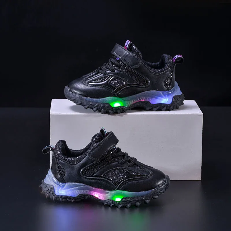 Kid Tennis 2024 Spring Autumn Children LED Sneakers Boys Glowing Shoes Kids Girls Light Luminous Shoe Toddler Baby First Walkers