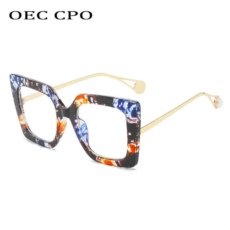 

OEC CPO Retro Square Glasses Frame Women Fashion Clear Lens Eyewear Men Multicolou Optical Eyeglasses Frame
