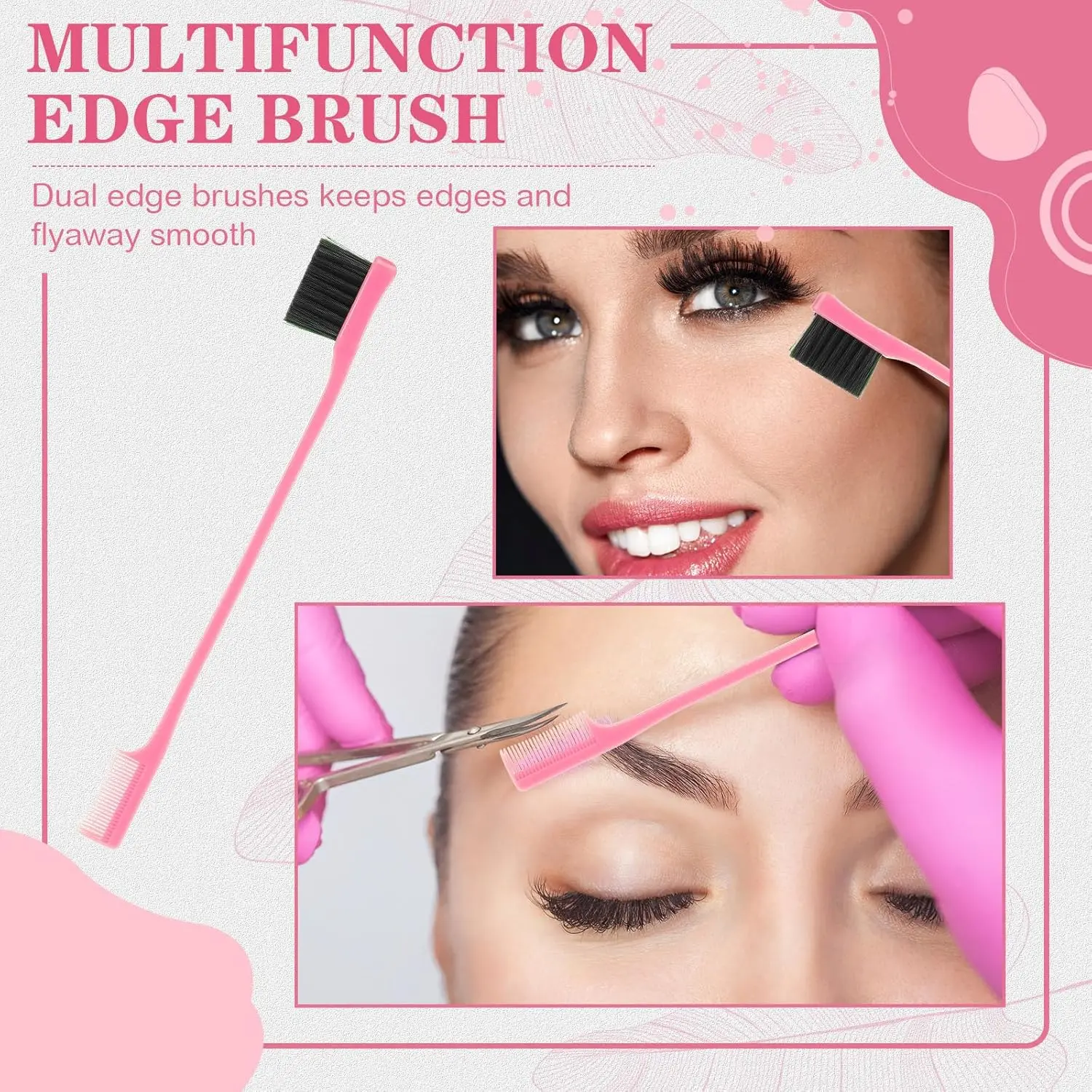 5pcs Hairdressing Tools Pointed Tail Comb Dual Head Eyebrow Brush Triple Row Comb Coiler Hair Salon Styling Comb