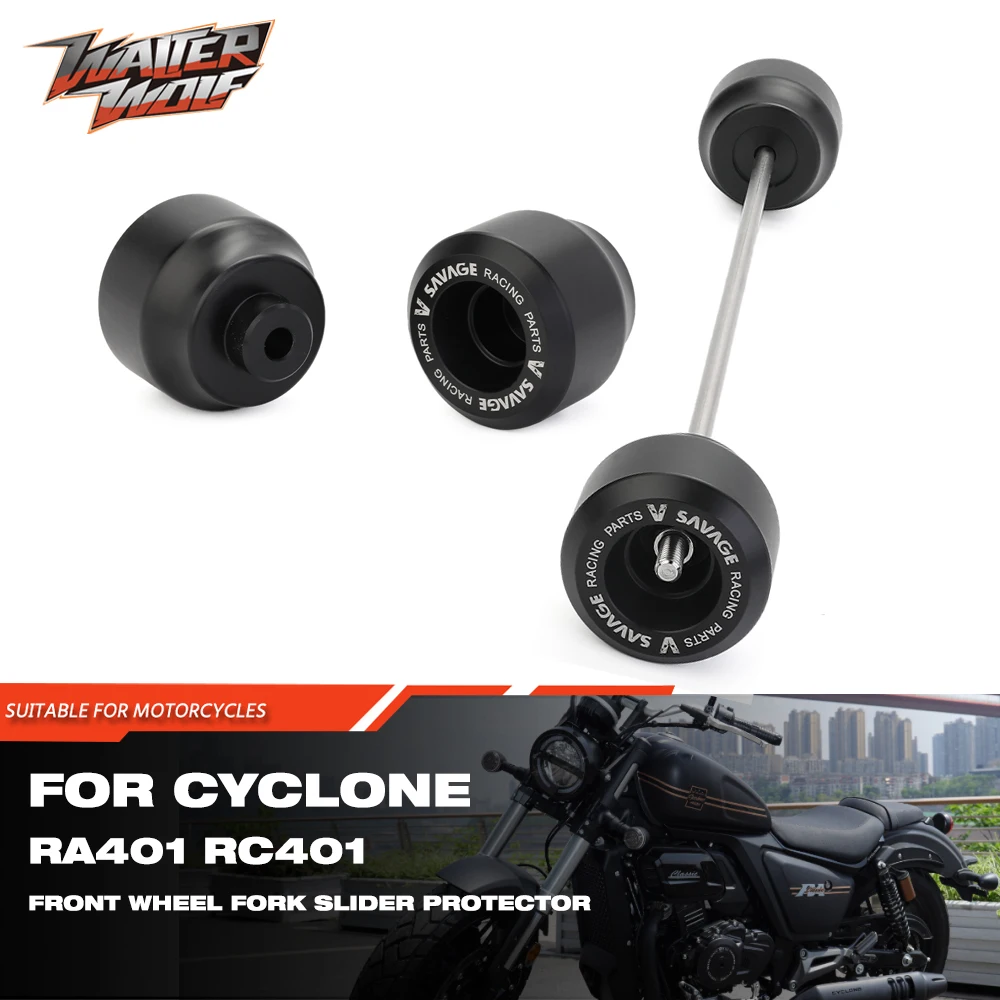 

RA401 RC401 Front Axle Fork Crash Slider Motorcycle Wheel Protector For CYCLONE RA 401 401 2023 Fallling Protection Accessories