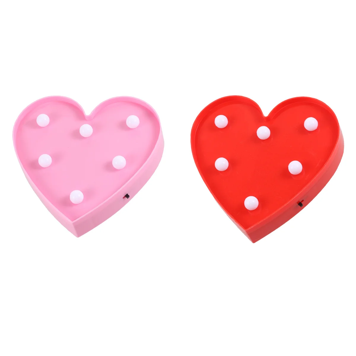 2 قطعة مصباح على شكل قلب وردي Led ضوء الليل لعيد الحب الإضاءة الزخرفية الإبداعية مصباح النيون المحمولة غرفة نوم المعيشة #3