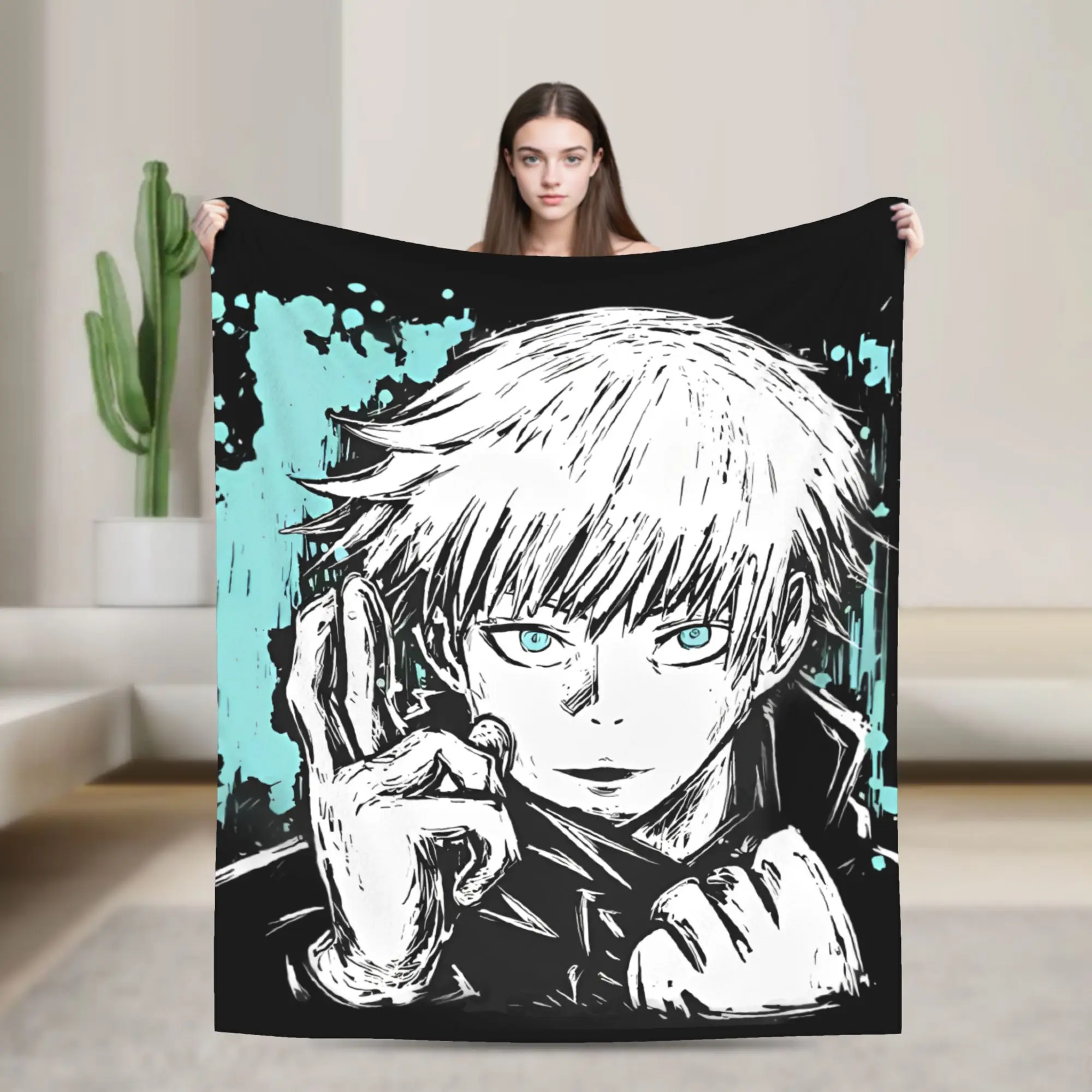 

Одеяла в стиле аниме манга дзюдзюцу кайсен, фланелевое одеяло Gojo, летнее украшение для кондиционера, легкие покрывала,