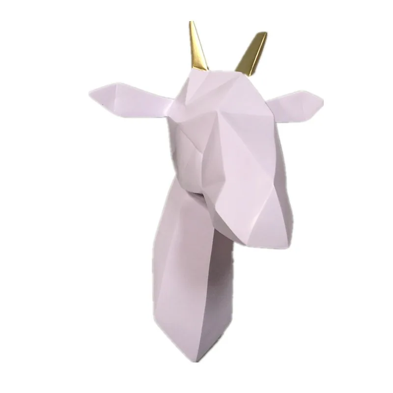 Modern home living room entrance wall decoration ornament rhino elephant one-horned horse deer head wall decoration one piece