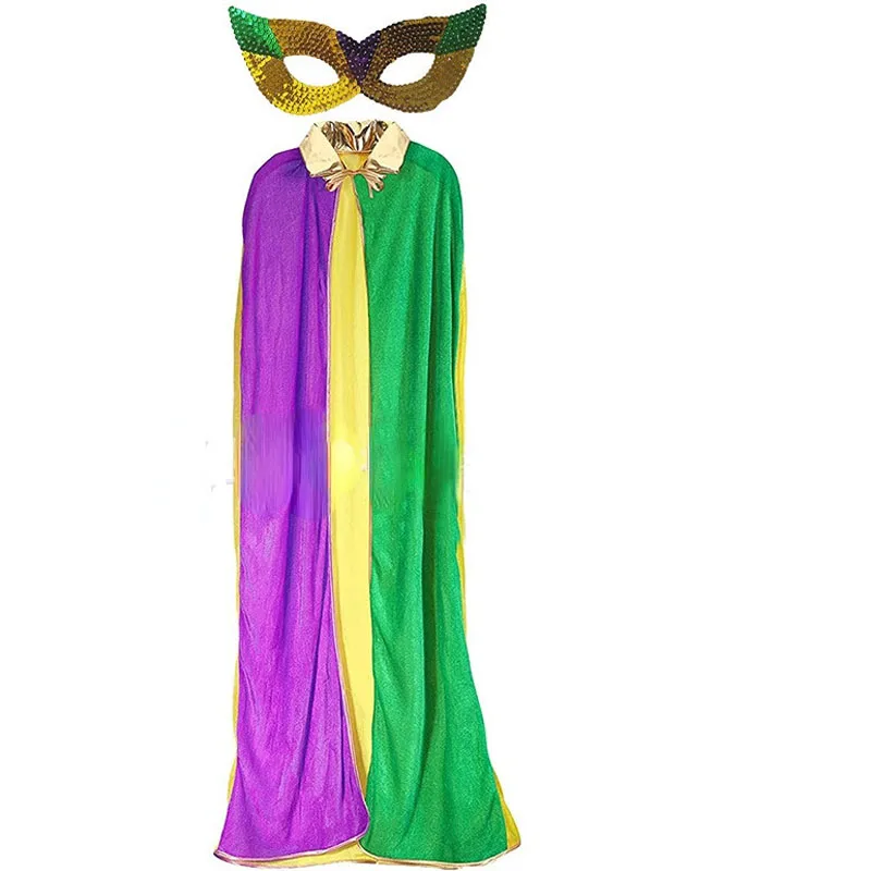 Adult Women Queen Robe Cape Cloak Fancy Dress Costume Cosplay Accessory Mardi Gras Carnival Halloween Christmas Party Supplies