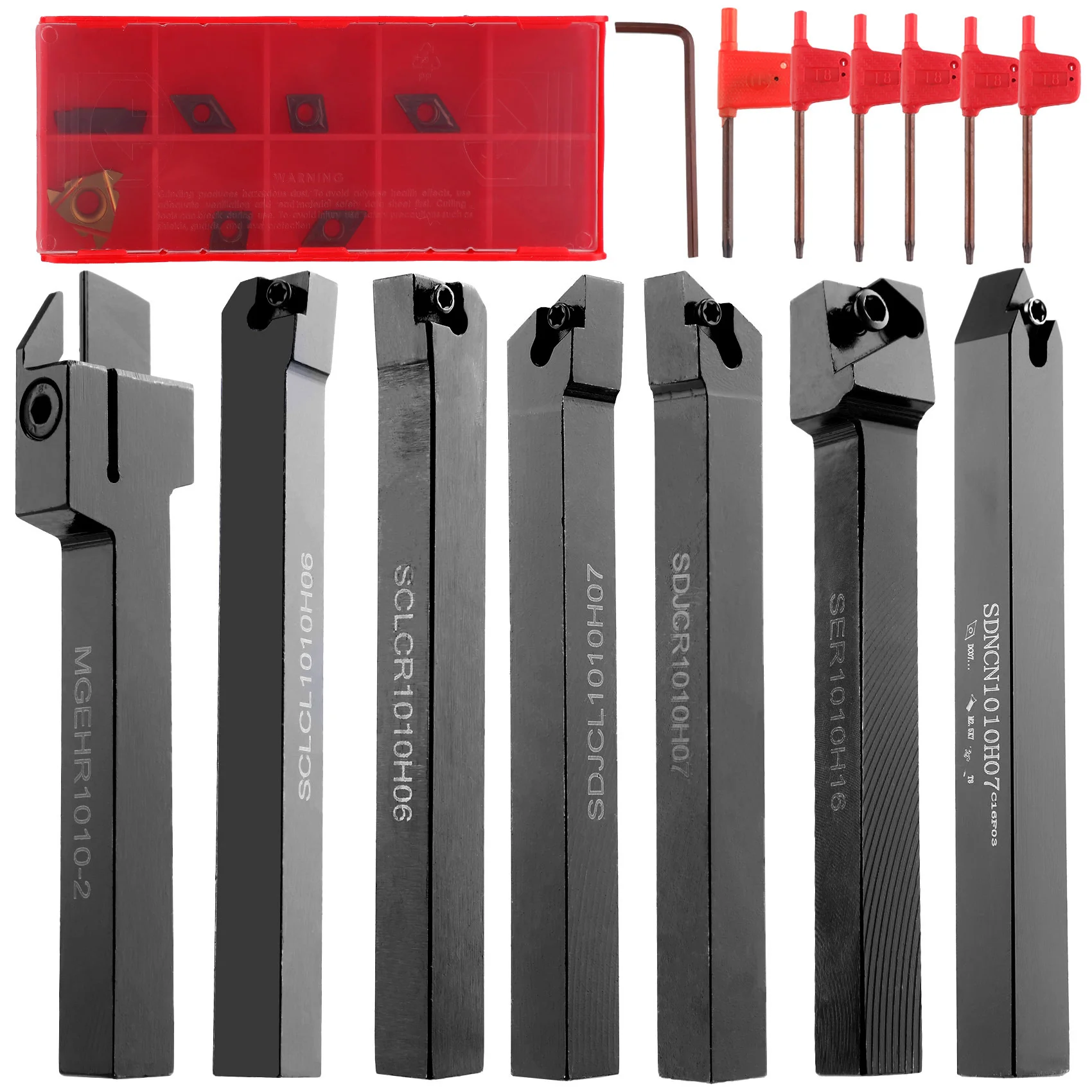 

Сменный токарный инструмент, 21 шт., комплект, 3/8 дюйма, хвостовик 10 мм, 7 шт., набор держателей инструментов для токарных станков по металлу для точения канавок, резьбы, растачивания