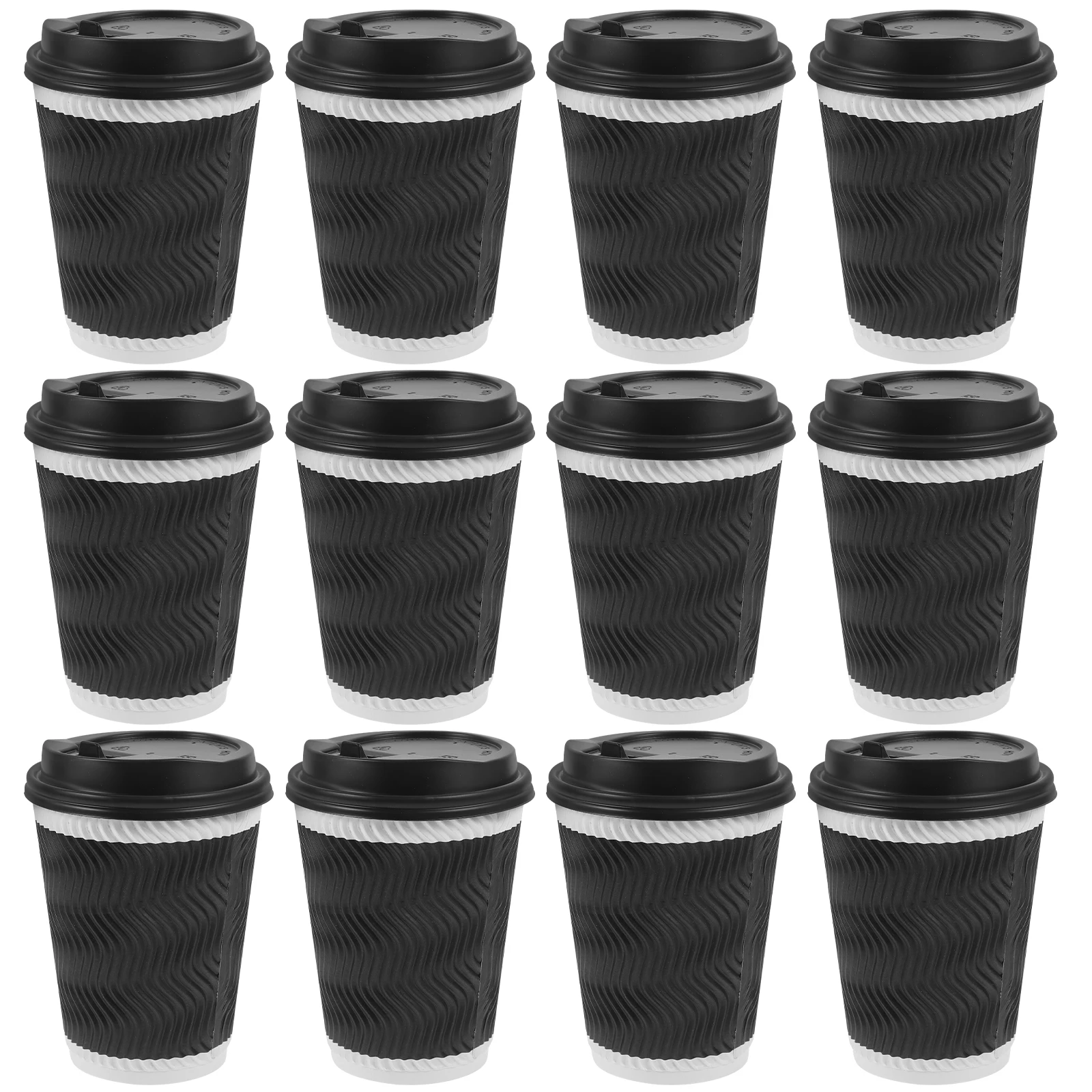

50 Sets Coffee Paper Cups Practical Takeaway Durable Milk Tea Tableware Heat Insulation Leak Protection Suitable Restaurants
