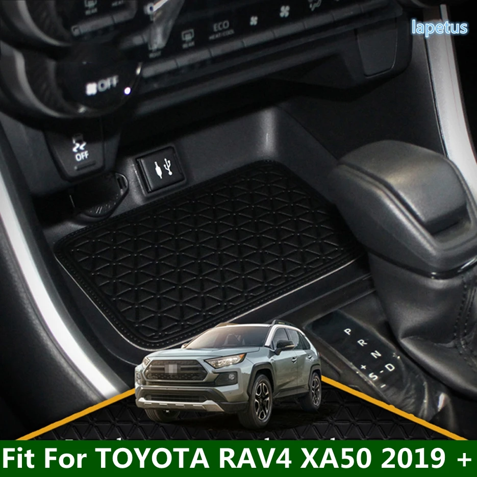 Auto Dashboard Storage Compartment Door Slot Gasket Non-slip Mat PU Leather For TOYOTA RAV4 RAV 4 XA50 2019 - 2023 Accessories