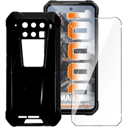 Tempered Glass with Case For Unihertz Tank 3  Clear Soft TPU Shockproof Case Cover For Unihertz Tank 3  Pro