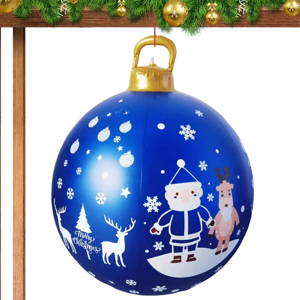 

24 Inch Inflatable Christmas Balls New Years Christmas Ornaments with Light and Remote Christmas Decorations Ball Holiday Decor
