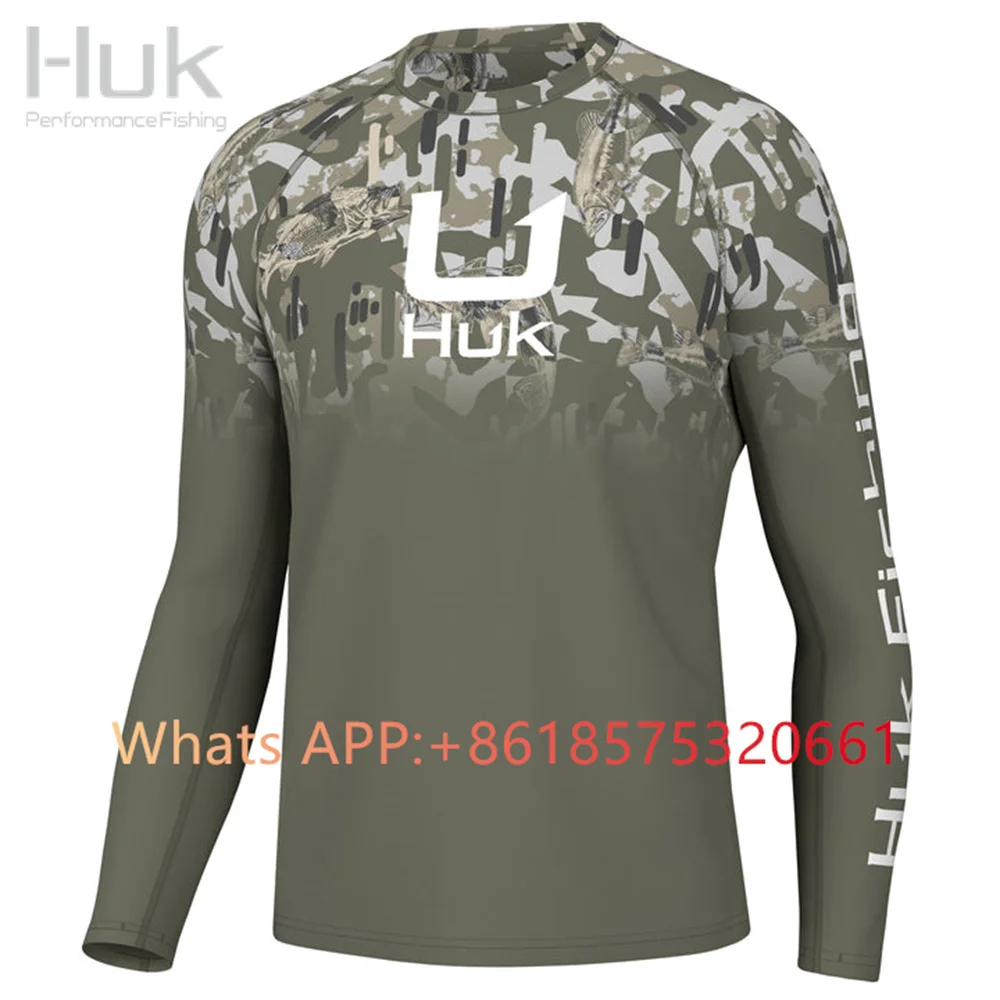 ملابس صيد السمك للرجال قمصان صيد السمك بأكمام طويلة Upf 50+ حماية من الأشعة فوق البنفسجية أداء ملابس صيد السمك Camisa قابلة للتنفس