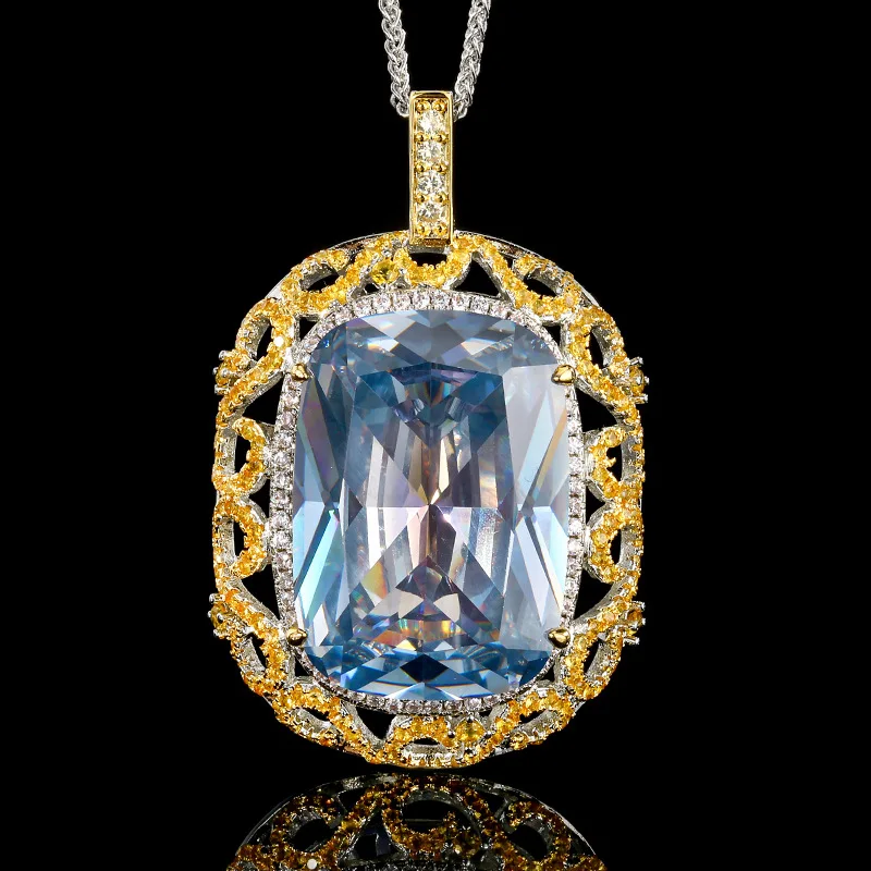 Collar con colgante grande Garde 5A, colgantes con Piercing de piedra de 20x28mm con cadena de 55cm, accesorios de moda, joyería