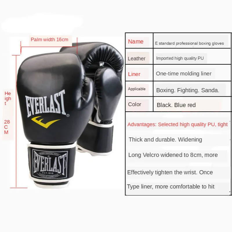 Rękawice bokserskie dla dzieci dorosłych Muay Thai Boxe Sanda sprzęt wolny walki Kick Boxing sztuk walki rękawica treningowa 6 8 10 12 OZ