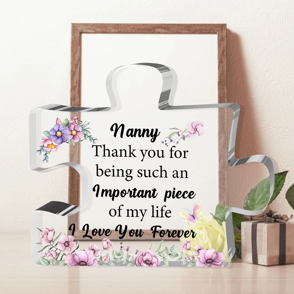 acrylic effect/pattern Nanny Puzzle Plaques Mother's Day Gifts Nan Appreciate Birthday Present Nana Acrylic Sign Home Decoration view 3