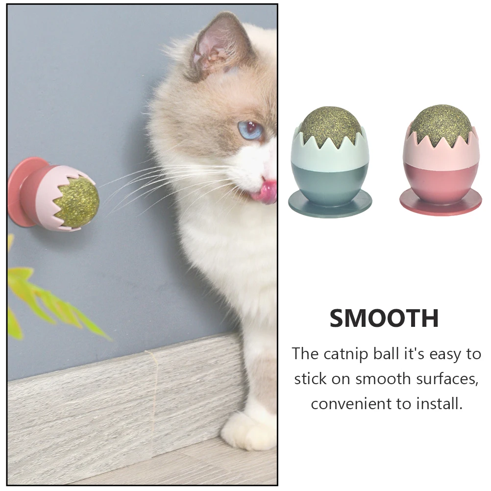 

2 Pcs Cat Teeth Grinding Balls Catnip s Self-adhesive Pet Cleaning Candy Playthings Kitten Cats Nipping Dental Care
