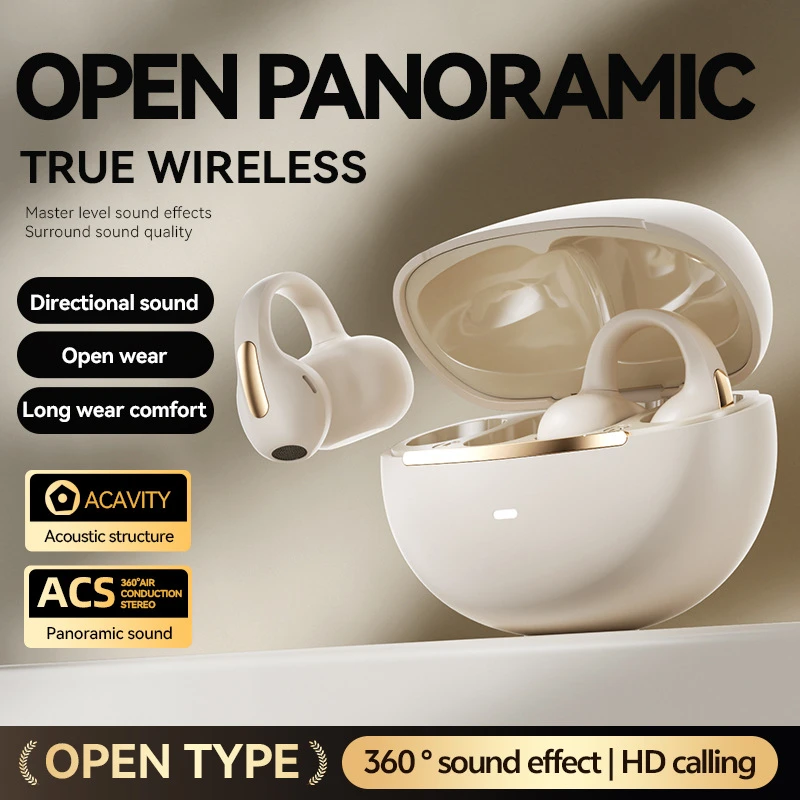 

Наушники с костной проводимостью Bluetooth 5,4 AI Музыкальный генератор с открытым ухом Водонепроницаемые легкие спортивные наушники для ежедневного использования