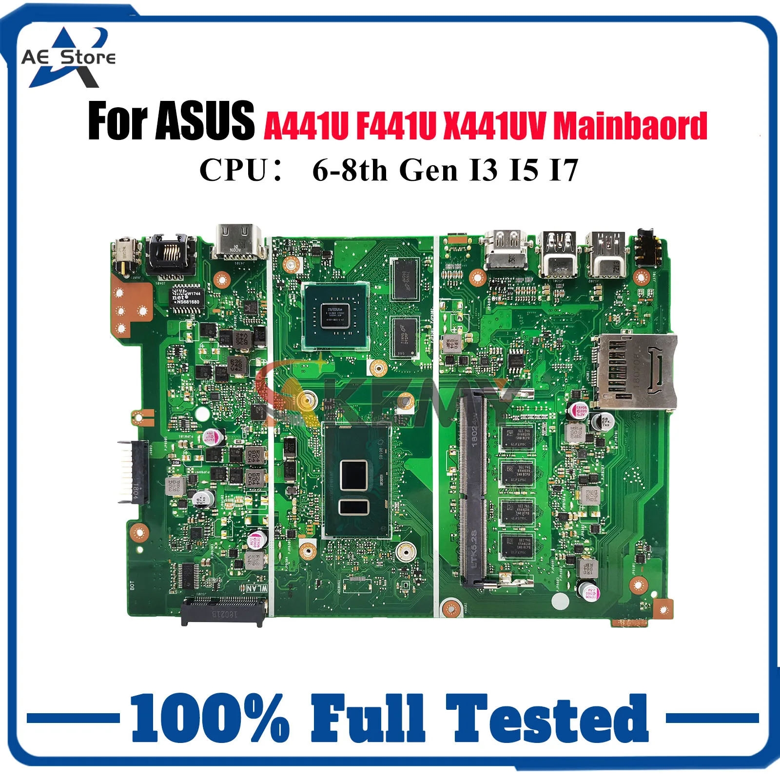 

Материнская плата X441UV для ноутбука ASUS A441U F441U X441UAR X441UVK X441URK X441UAK X441UBR X441U X441UB с процессором I3 I5 I7