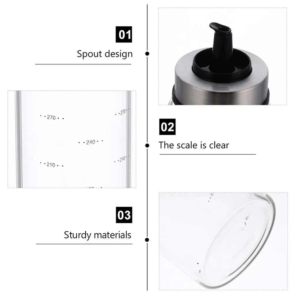 

1Pcs High Borosilicate Glass Oil Bottle Leakproof Storage Can for Kitchen Seasoning Vinegar Sauce Dispenser Household Use
