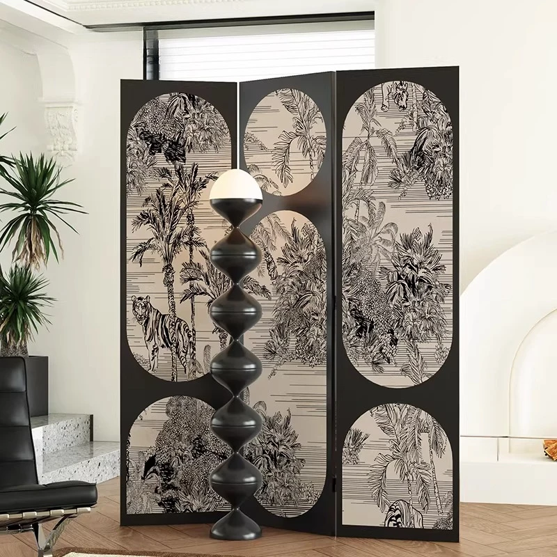 Screen partition living room folding mobile home bedroom sofa live stream photography background