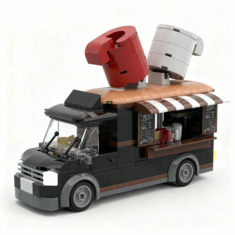 

330pcs MOC Coffee Truck City Model Building Blocks Construction Toy Christmas Gifts DIY Creative Idea Education Birthday Brick