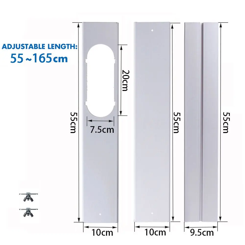 2/3PCS Portable Air Conditioner Window Kit Slide Plate Adjustable Adaptor Wind Shield Exhaust Hose Tube Connector Accessories image 3
