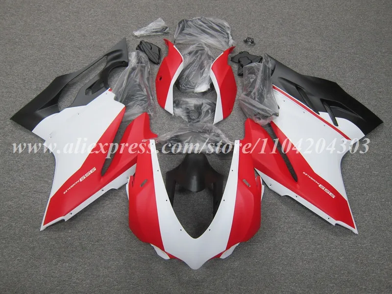 4Gifts New ABS Motorcycle Fairings Kit Fit For Ducati Panigale 959 1299 2015 2016 2017 2018 Bodywork Set Custom Red White Matte