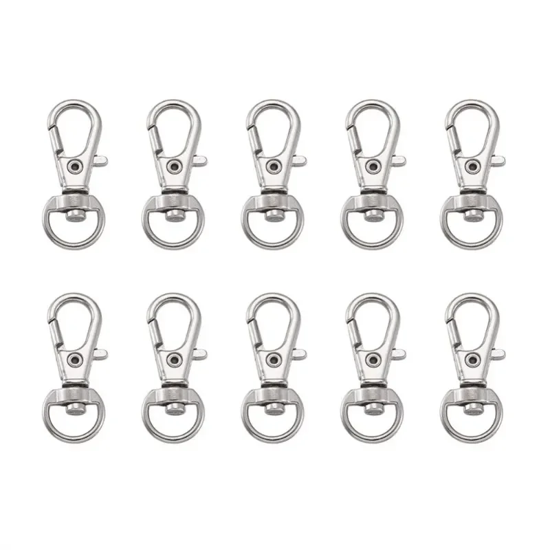 100pcs Alloy Swivel Lanyard Snap Hook Lobster Claw Clasps Jewelry Making Supplies Bag Keychain DIY Accessories about 30.5x11x6mm