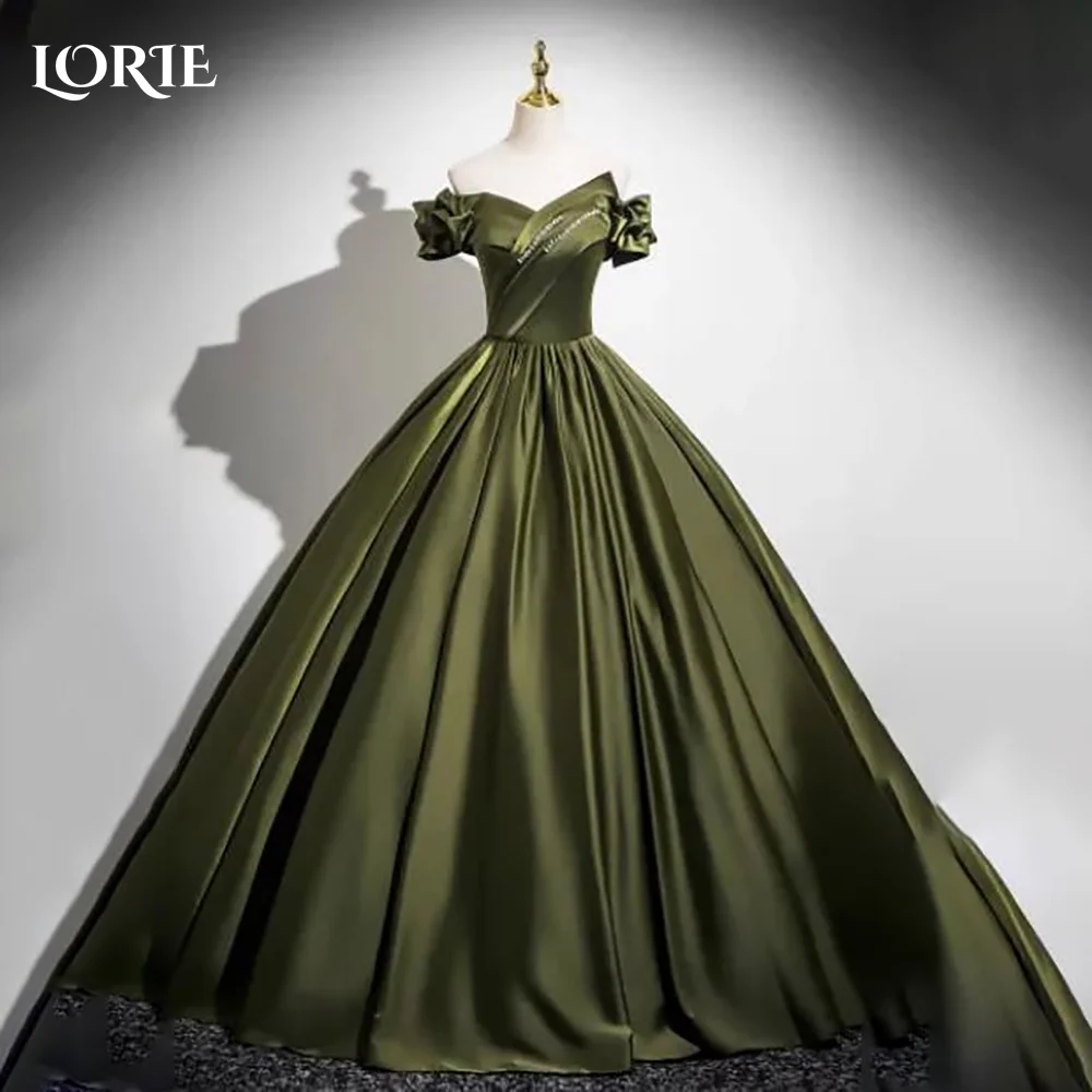 

LORIE Modest Crepe Evening Dress Short Sleeve Flowy Princess Prom Dresses Ball Elegant A-Line Puff Arabia Party Gowns Customized