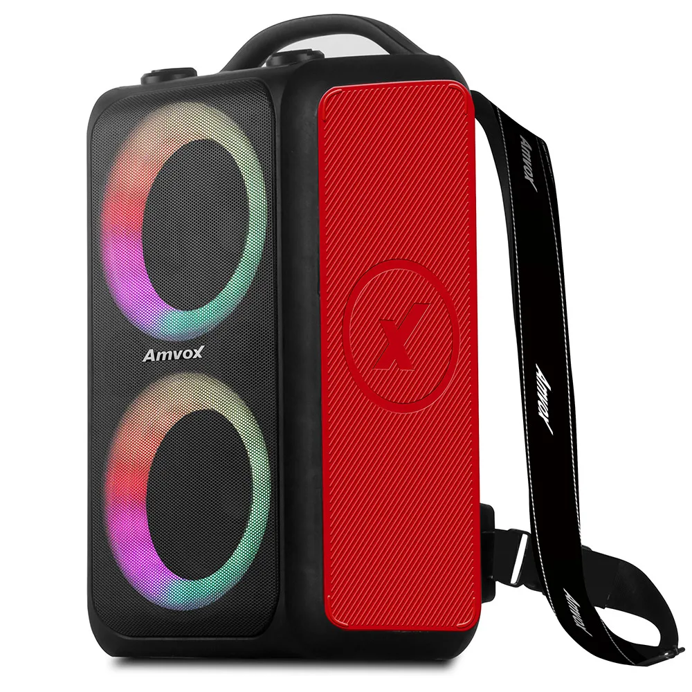 Amvox BagVox Sound Box 600W Led Bluetooth USB Bivolt Red ACA 600